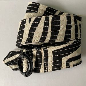 J. Crew Linen Zebra Print Belt